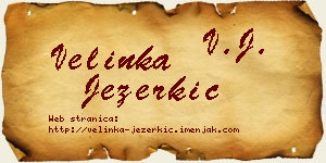 Velinka Jezerkić vizit kartica